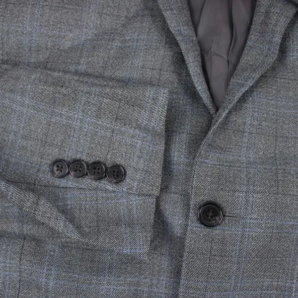 Lauren Ralph Lauren Men's 46R Gray Blue Plaid Suit Jacket