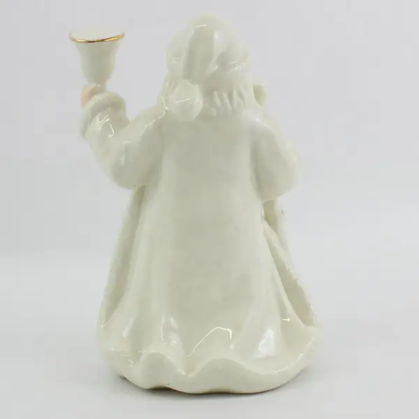 K's Collection Vintage 6in Cream Porcelain Santa Claus Figurine Gold Staff