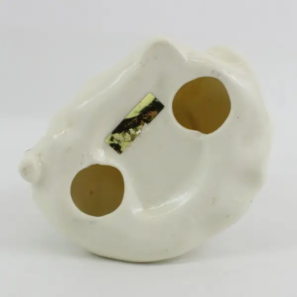 K's Collection Vintage 6in Cream Porcelain Santa Claus Figurine Gold Staff