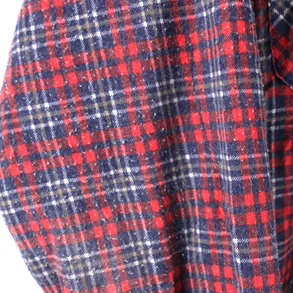 Timber Run Men's Medium Red Blue Plaid Button-Up Casual Shirt FLAWED