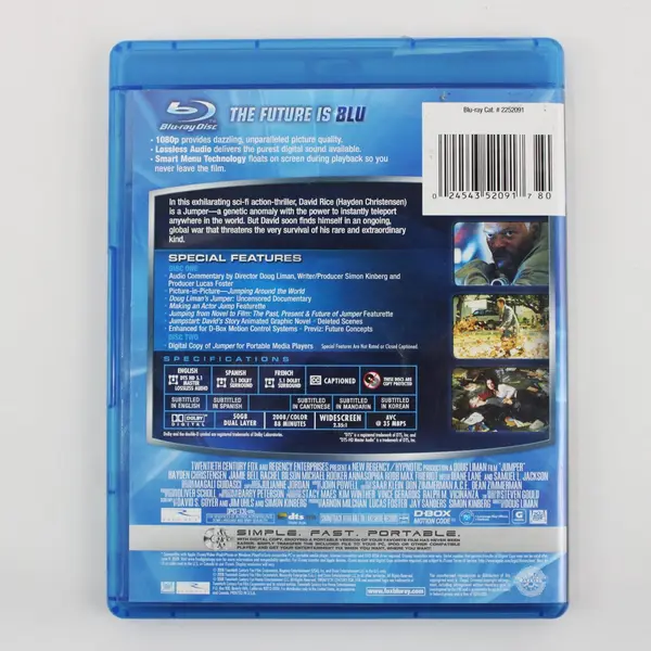 Jumper Blu-ray Disc 2008 Hayden Christensen Sci-Fi Action