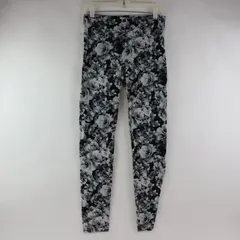 Forever 21 Women's Large Gray Rose Print Leggings FLAWED