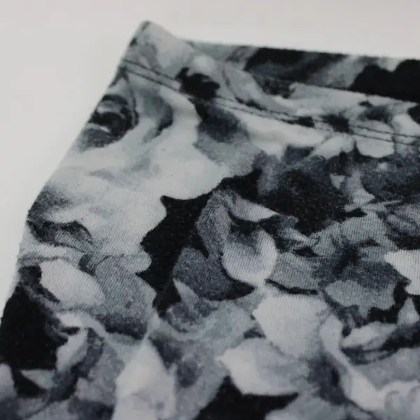 Forever 21 Women's Large Gray Rose Print Leggings FLAWED