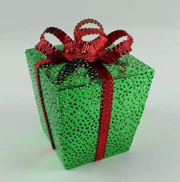 Happy Holidays Light-Up Metal Present Green Red Christmas Tabletop Decor