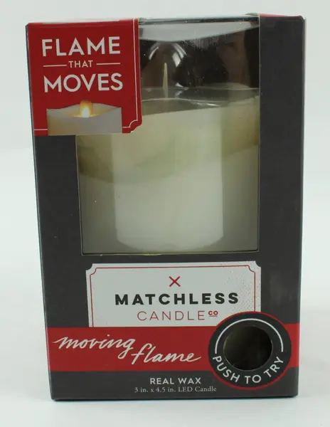 Matchless Candle Co. LED Moving Flame Candle White Wax Vanilla Honey 3 x 4.5 in