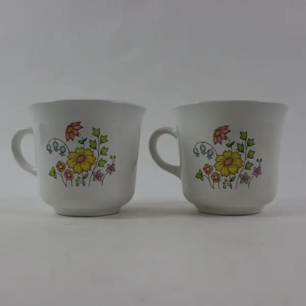 Set of 2 Corelle Spring Meadow Coffee Mugs Corning Floral