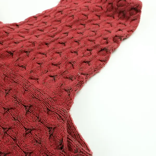 Knox Rose Women's XXL Brick Red Gray Cable Knit Mock Neck Sweater