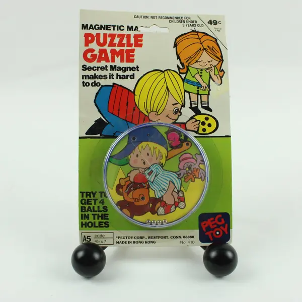 Vintage Peg Toy Magnetic Maze Puzzle Game No. 410