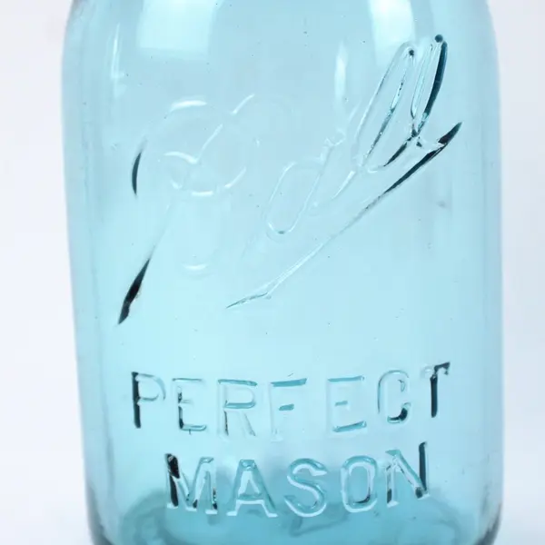 Vintage Ball Perfect Mason Aqua Blue Glass Jar Zinc Lid