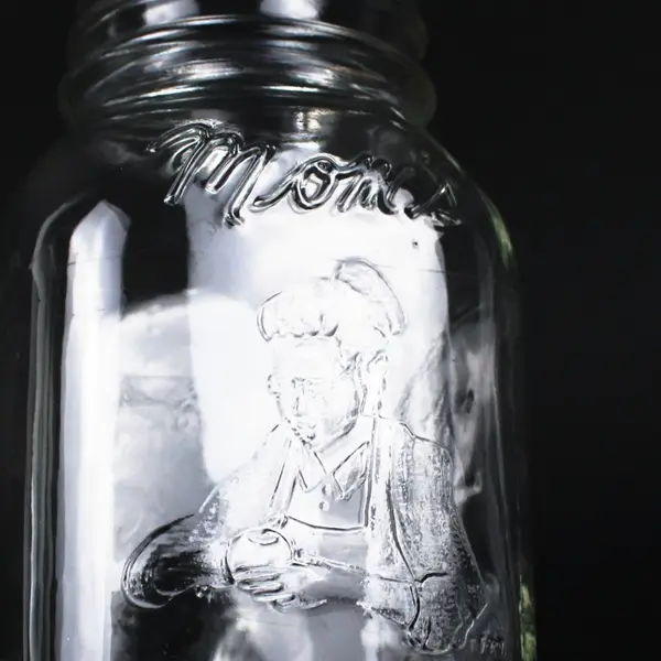 Lot of 2 Vintage Mom's Mason Jars Clear Embossed No Lids