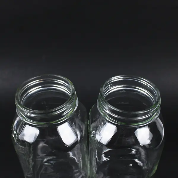 Lot of 2 Vintage Mom's Mason Jars Clear Embossed No Lids