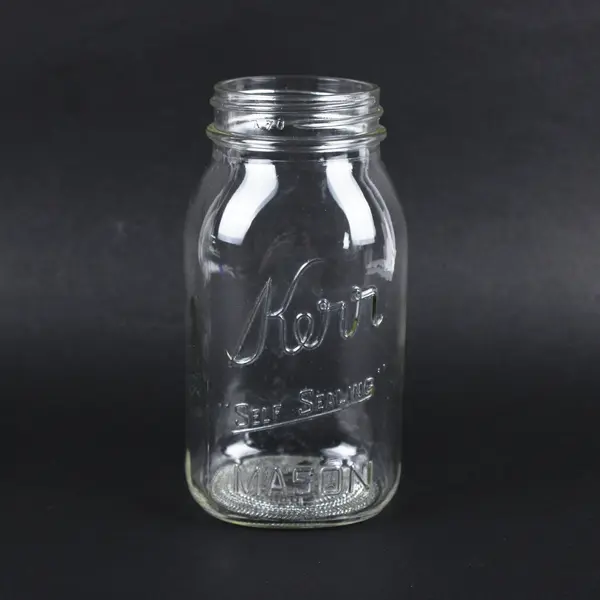 Lot of 2 Vintage Kerr Self-Sealing Clear Glass Jars No Lids