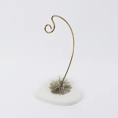 Dept 56 Heart Ornament Display Stand White Base Gold Tone Hanger