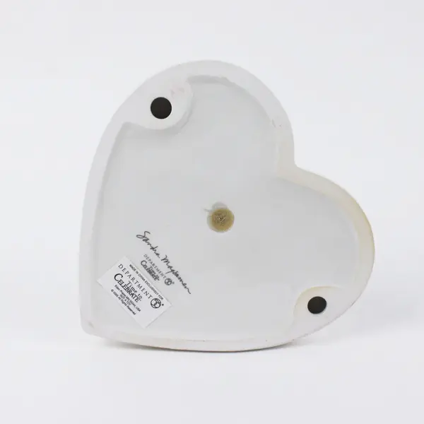 Dept 56 Heart Ornament Display Stand White Base Gold Tone Hanger