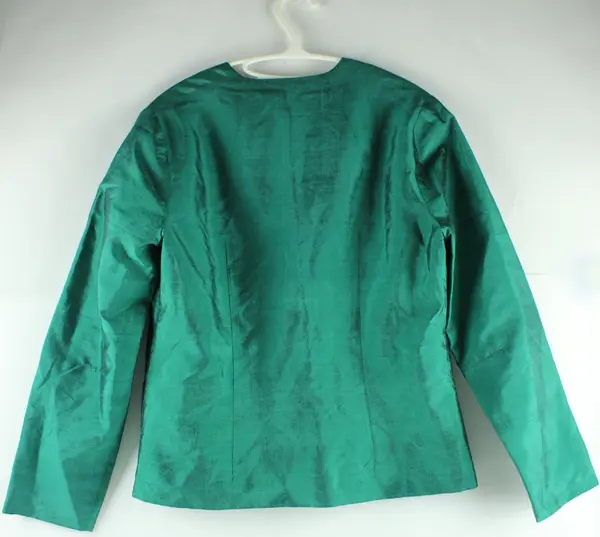 Women's Green Button Front Jacket Top Long Sleeve Size M
