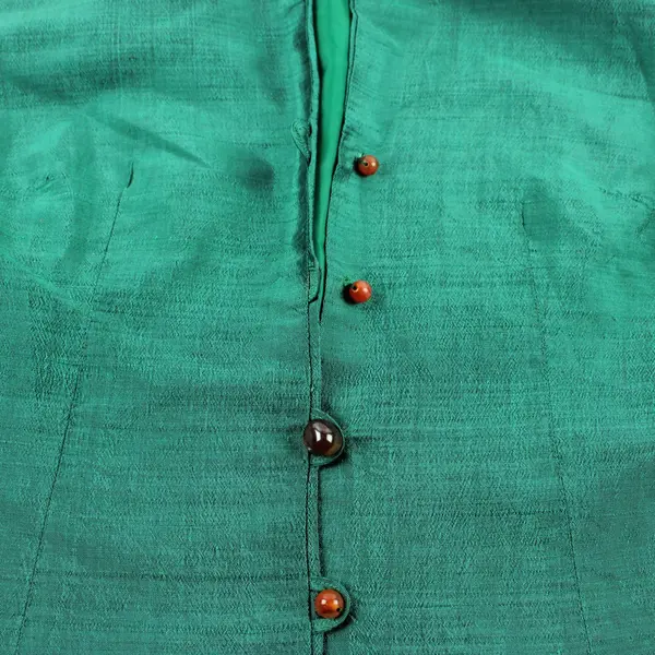 Women's Green Button Front Jacket Top Long Sleeve Size M