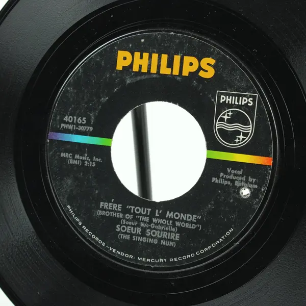 The Singing Nun Soeur Sourire  7" Vinyl Record Philips 40165