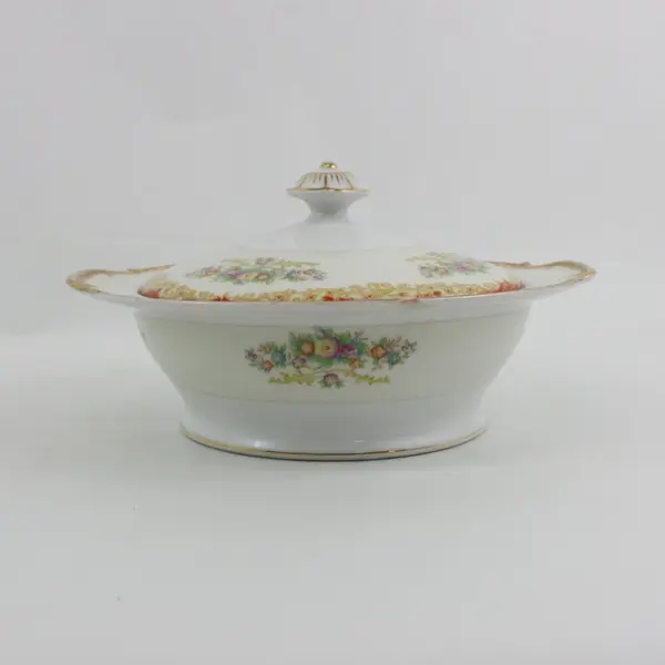 Imperial China Japan Floral Gold Covered Vegetable Bowl