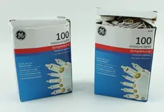 Lot of 2 GE 100 Miniature String-A-Long Lights 20.6 ft Clear Lights 