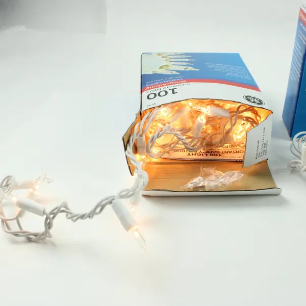 Lot of 2 GE 100 Miniature String-A-Long Lights 20.6 ft Clear Lights 
