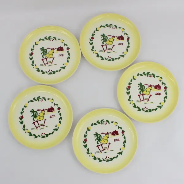 Set of 5 Brock California Farmhouse Yellow Bread & Butter Plates
