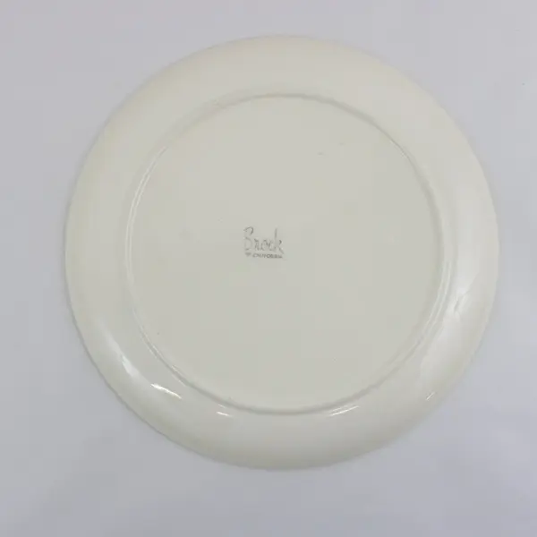 Brock of California Farmhouse Yellow Farm Scene Dinner Plate 11 Inch