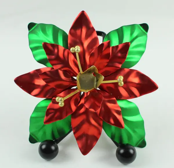 Dept 56 Poinsettia Taper Candle Holder Christmas Holiday Decor