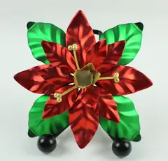 Dept 56 Poinsettia Taper Candle Holder Christmas Holiday Decor