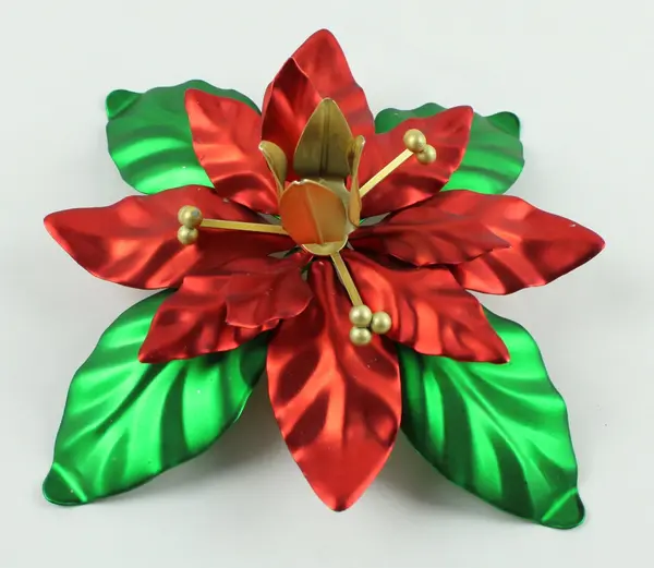 Dept 56 Poinsettia Taper Candle Holder Christmas Holiday Decor