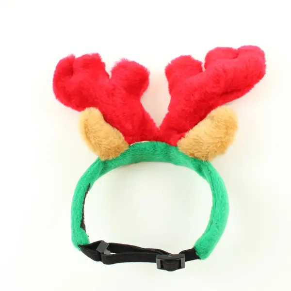 Plush Puppies Dog Antlers Headband Green Adjustable Strap Costume