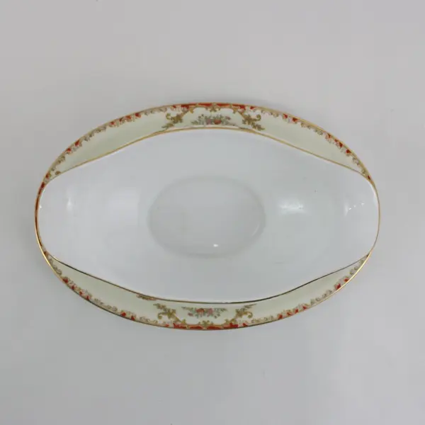 Noritake China Gravy Boat with Attached Underplate Yellow White Floral