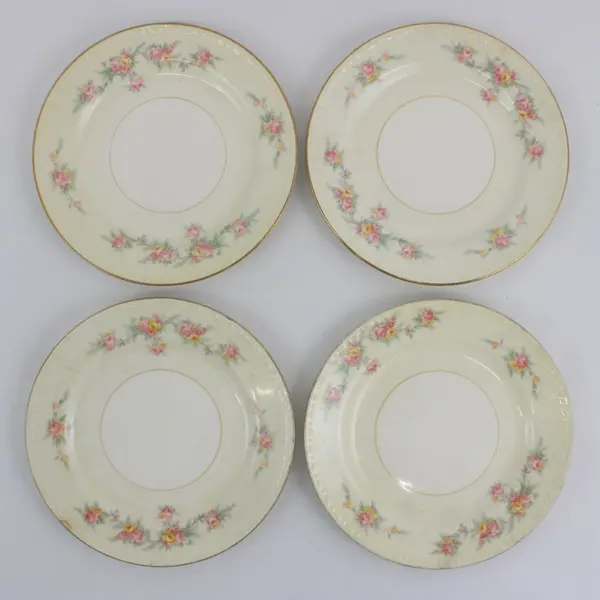 4 Homer Laughlin Georgian Countess Floral Bread Dessert Plates