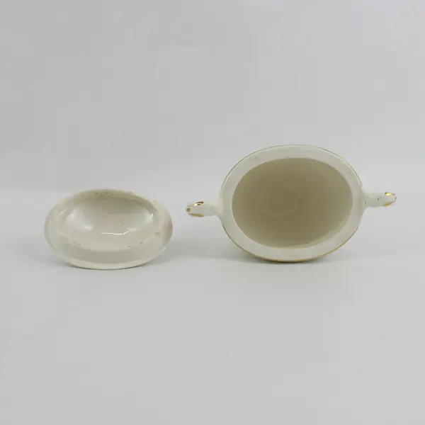 Homer Laughlin Eggshell Georgian Countess Footed Sugar Bowl With Lid