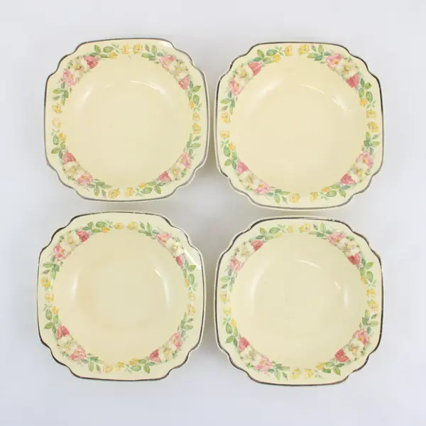 Homer Laughlin Esther Square Fruit Bowls Set of 4 1930s