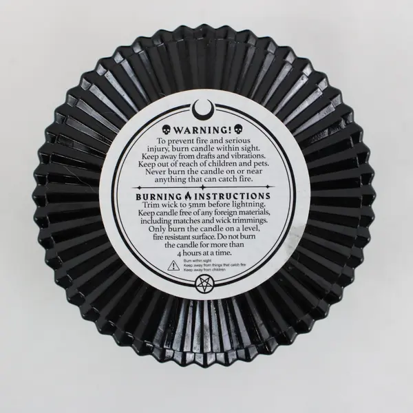 Black Ribbed Candle Jar with Lid Decorative Storage Container