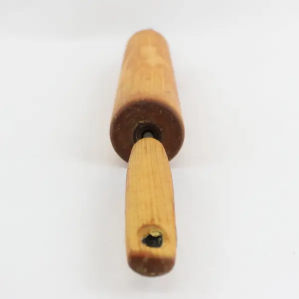Vintage Wooden Rolling Pin 17 Inch Turned Handles Baking Tool