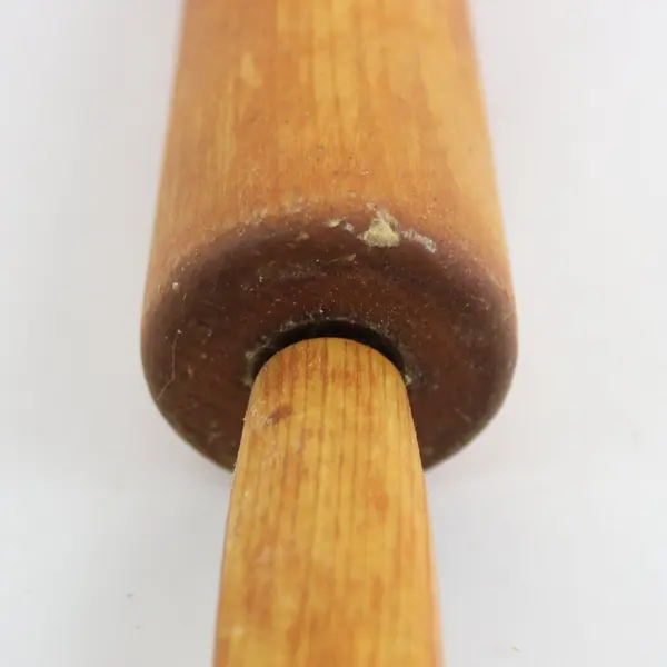 Vintage Wooden Rolling Pin 17 Inch Turned Handles Baking Tool