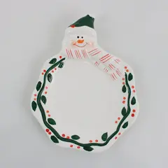 Ceramic Snowman Trinket Dish Jewelry Coin Key Holder Holiday Decor