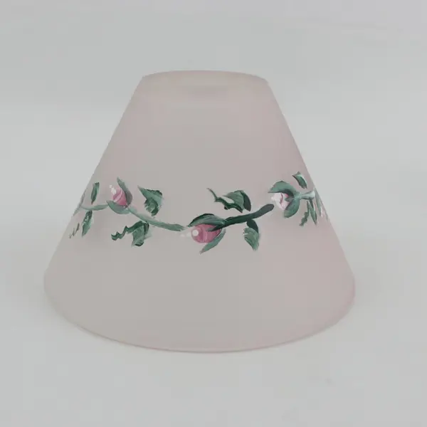 Hand-Painted Frosted Glass Tea Light Candle Holder Floral Pattern