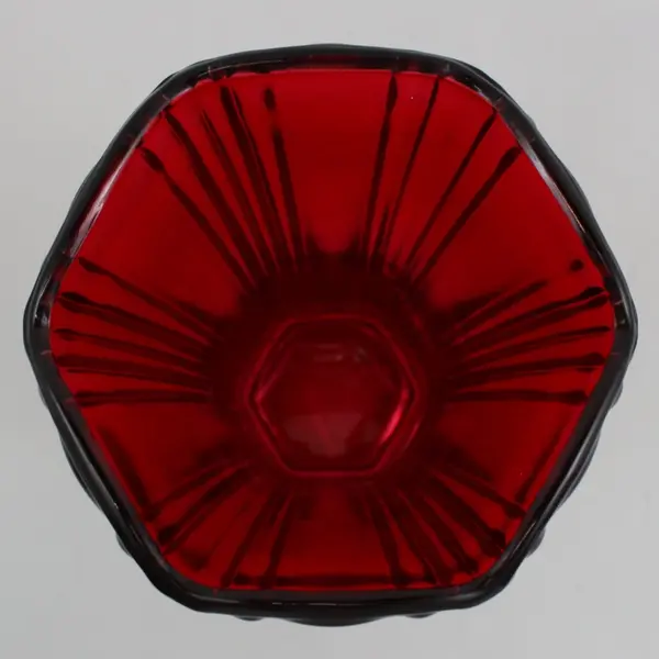 Anchor Hocking Royal Ruby Red Ribbed Glass Vase 8.5in