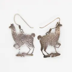 Wild Bryde Sterling Silver Llama Dangle Earrings Silhouettes
