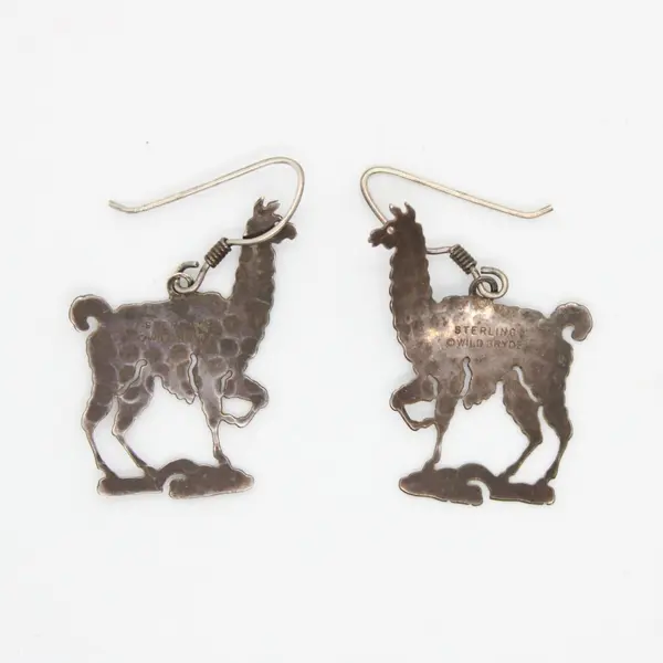 Wild Bryde Sterling Silver Llama Dangle Earrings Silhouettes