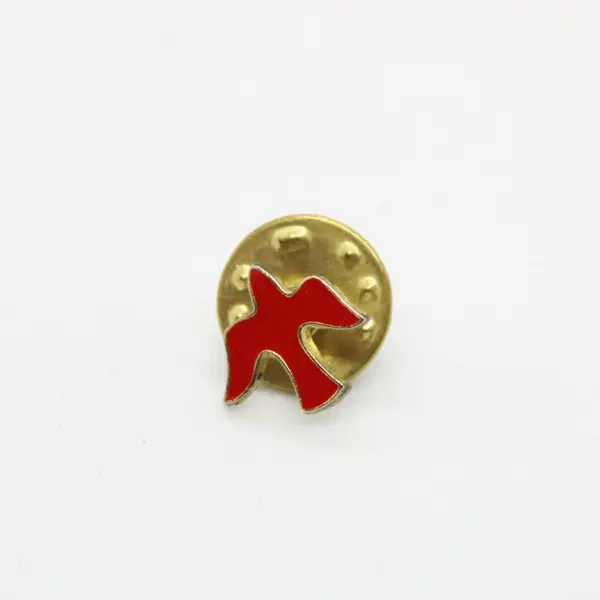 Holy Spirit Dove Lapel Pin Christian Brooch Red Enamel Gold Trim