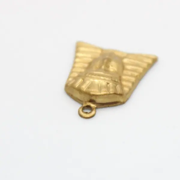 King Tut Egyptian Pharaoh Pendant Charm Brass .5 inch 