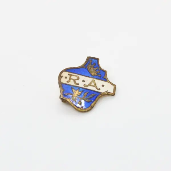 Vintage Royal Ambassadors RA Sterling Shield Pin Religious Enamel
