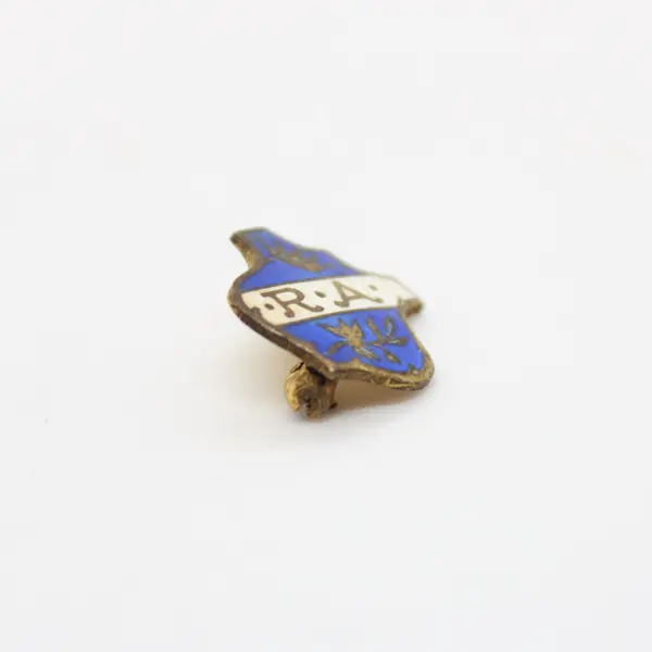Vintage Royal Ambassadors RA Sterling Shield Pin Religious Enamel