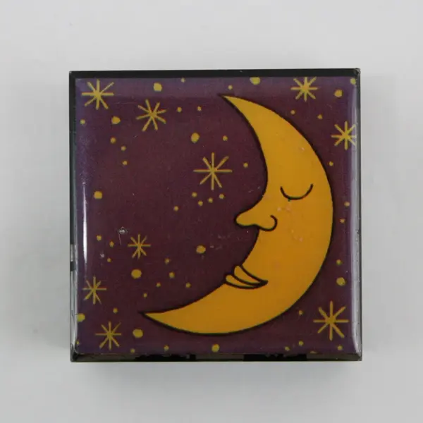 Unbranded Moon and Stars Trinket Box Purple Lid Jewelry Keepsake 