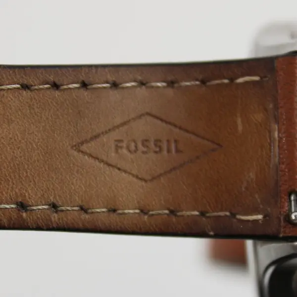 Fossil Forrester FS5590 Men's Quartz Watch Black Dial Date Brown Leather Strap