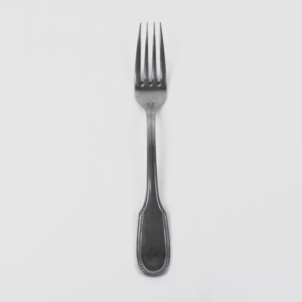 Stainless Steel Dinner Fork Beaded Oval Handle Decorative