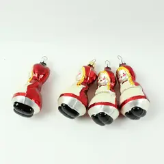 Lot of 4 Little Red Riding Hood Christmas Ornaments VTG Blown Glass
